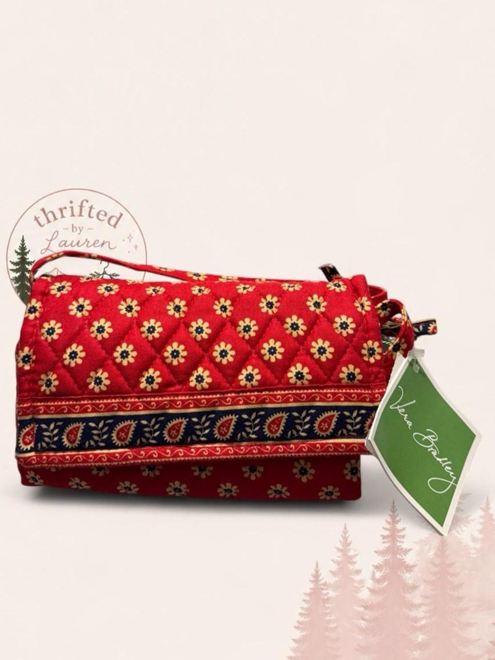 Vera Bradley Americana Red Wallet Wristlet NWT Quilted Cotton Travel Organizer